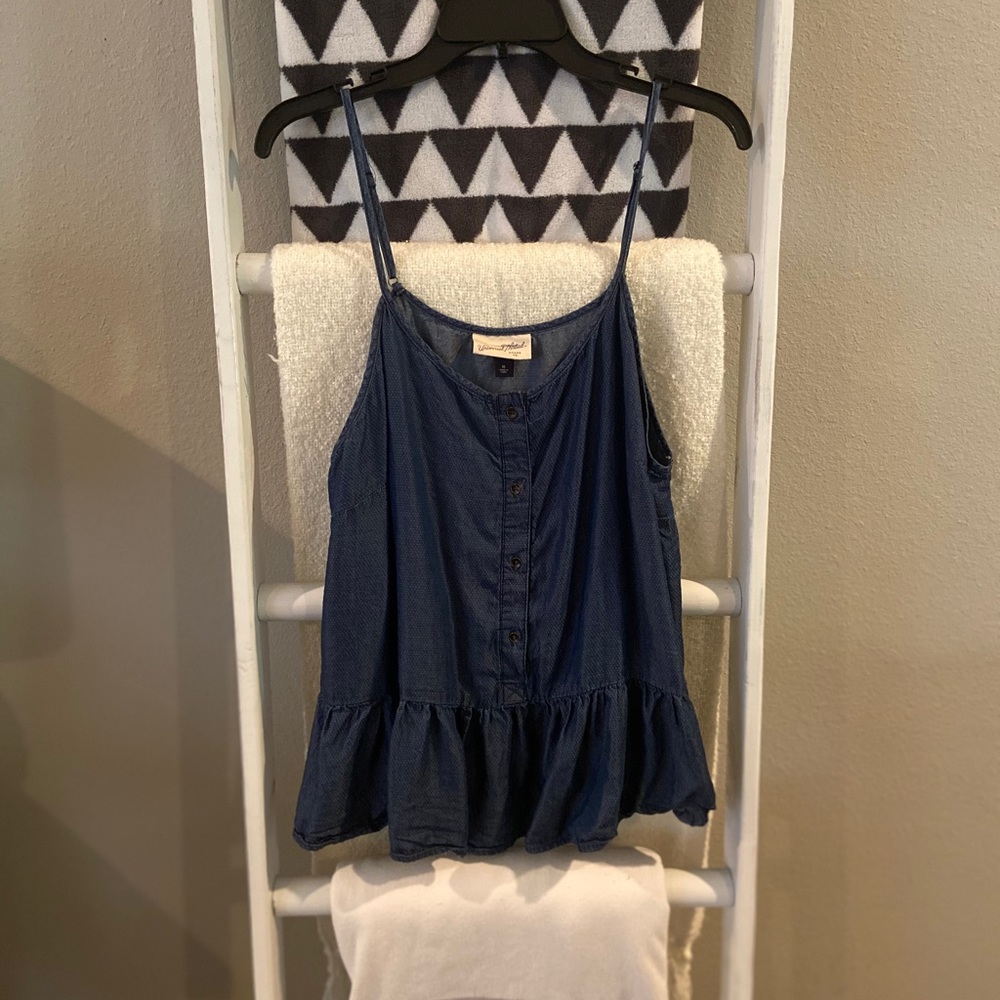 Chambray Peplum Tank